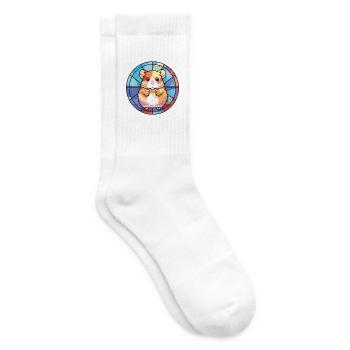 Bunte Aquarell-Tierillustration des Hamsters - Tennissocken - Weiß - Rechts