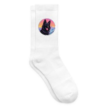 Groenendael Belgischer Schäferhund Rasse Cartoon Kaw - Tennissocken - Weiß - Rechts