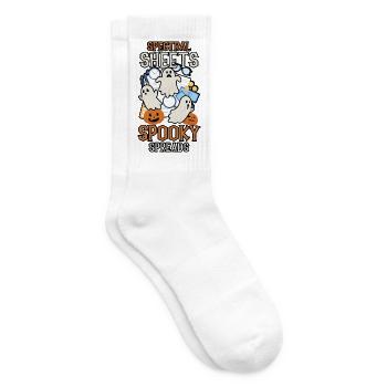 Spektralblätter Gespenstische Aufstriche Gruselige - Tennissocken - Weiß - Rechts