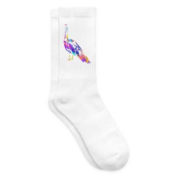 Stolzierender Pfau Federschmuck - Tennissocken - Weiß - Rechts
