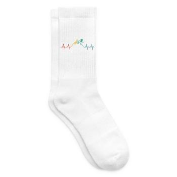 Ski Herzschlag Berg Berge Winter - Tennissocken - Weiß - Rechts