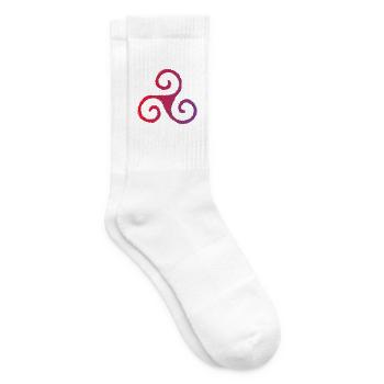 Keltisches Symbol Triskele Dreierspirale Neu - Tennissocken - Weiß - Rechts