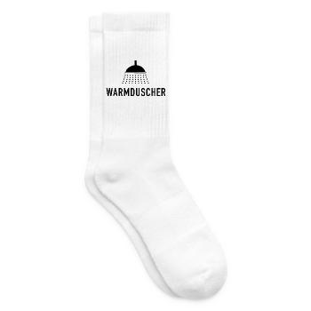 Warmduscher - Spruch mit Dusche - Tennissocken - Weiß - Rechts