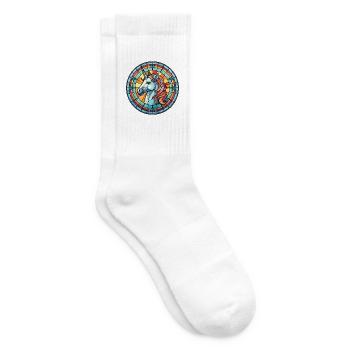 Einhorn bunte Aquarell Tier Illustration - Tennissocken - Weiß - Rechts