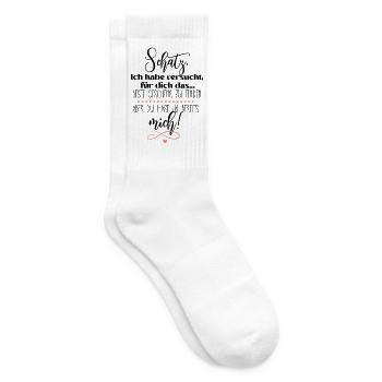 Ich bin für dich das beste Geschenk Liebe Motiv - Tennissocken - Weiß - Rechts