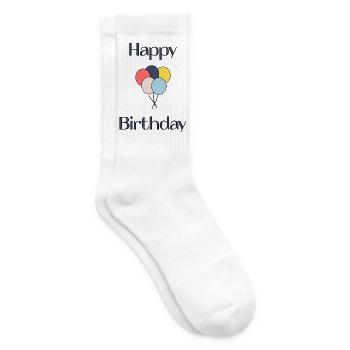 ALLES GUTE ZUM GEBURTSTAG. ALLES GUTE ZUM GEBURTSTAG. JAHRESTAG. - Tennissocken - Weiß - Rechts