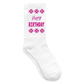 ALLES GUTE ZUM GEBURTSTAG. ALLES GUTE ZUM GEBURTSTAG. JAHRESTAG. - Tennissocken - Weiß - Rechts