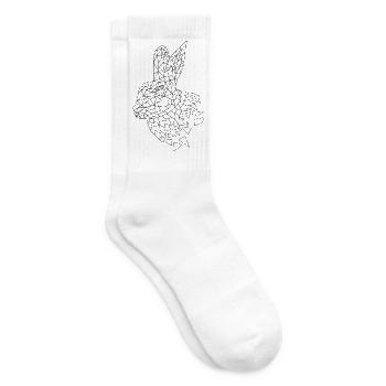 Kaninchen geometrisch - Tennissocken - Weiß - Rechts