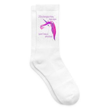 unicorn pink unicorn kindergarten student - Tennissocken - Weiß - Rechts