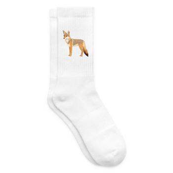 Kojote Buntes Aquarell Cartoon Kawaii Tier - Tennissocken - Weiß - Rechts