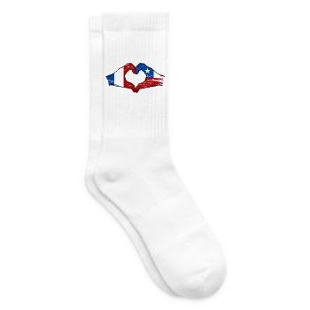 Frankreich Chile Flagge Hände Herzform used - Tennissocken - Weiß - Rechts