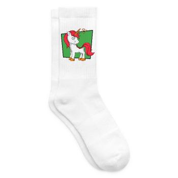 Einhorn - Tennissocken - Weiß - Rechts