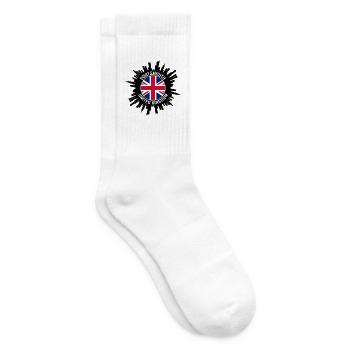 Portsmouth Skyline UK Flagge Reise Souvenir - Tennissocken - Weiß - Rechts