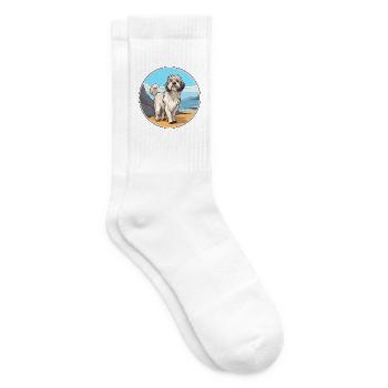 Pyrenäen-Schäferhund, Rasse, Cartoon, Kawaii, Clipart - Tennissocken - Weiß - Rechts