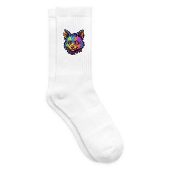 Schipperke Hunderasse Cartoon Kawaii Illustration - Tennissocken - Weiß - Rechts