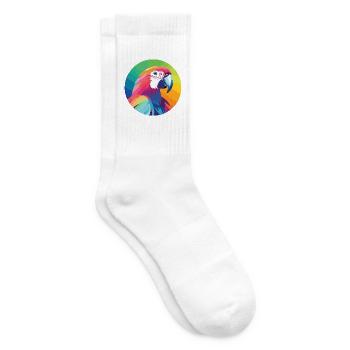 Papagei buntes Aquarell Tier Haustier Illustration - Tennissocken - Weiß - Rechts