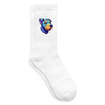 Blauer Paul Terrier Hunderasse Cartoon Kawaii Illustration - Tennissocken - Weiß - Rechts
