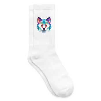Polarfuchs Bunte Aquarell-Tierillustration - Tennissocken - Weiß - Rechts