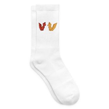 Flinker Origami Fuchs Faltkunst - Tennissocken - Weiß - Rechts