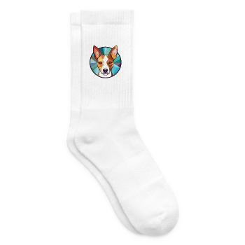 Basenji Hunderasse Bunte Aquarell-Illustration - Tennissocken - Weiß - Rechts