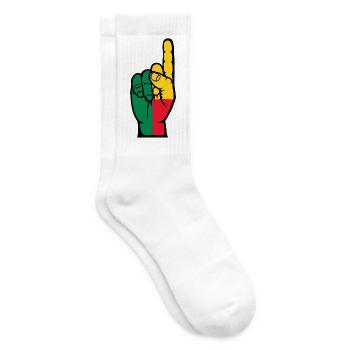 Benin Flagge Nummer 1 - Tennissocken - Weiß - Rechts