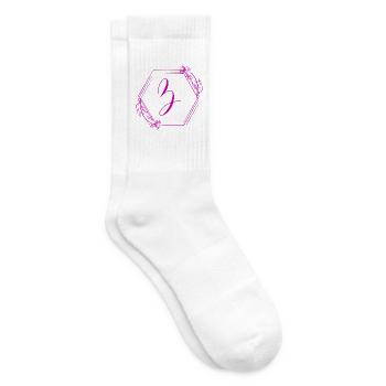 Blumenrahmen Z Kalligraphie - Tennissocken - Weiß - Rechts