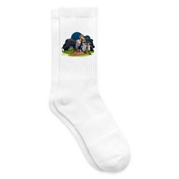 Tierbande - Geier, Waschbären und Raupe Nacht - Tennissocken - Weiß - Rechts