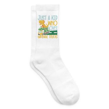 Nur ein Kind, das Müllwagen und Recycling liebt - Tennissocken - Weiß - Rechts