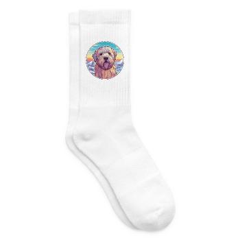 Weich beschichtete Wheaten Terrier Hunderasse Cartoon Kawa - Tennissocken - Weiß - Rechts