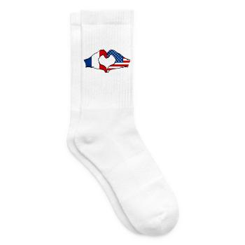 Frankreich USA Herzform mit Hände - Tennissocken - Weiß - Rechts