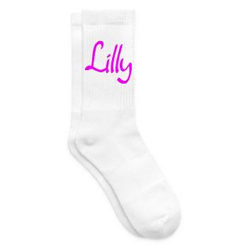 Lilly Neon Schriftzug - Tennissocken - Weiß - Rechts