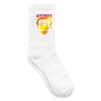 Fastnacht - Karneval - Kostüm - Spruch - Affe - Tennissocken - Weiß - Rechts