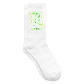 Sternzeichen Skorpion Neon-Grün - Tennissocken - Weiß - Rechts
