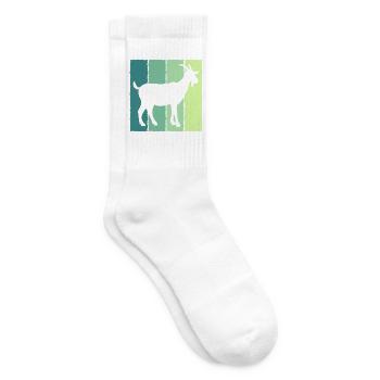 Ziege im Blockfarben-Design - Tennissocken - Weiß - Rechts