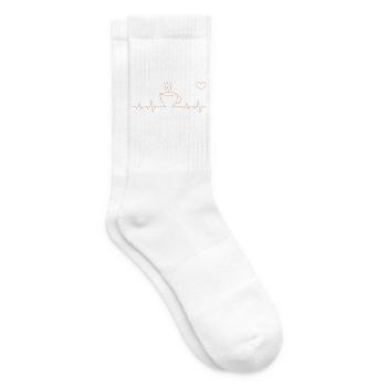 Heartbeat Kaffee - Tennissocken - Weiß - Rechts