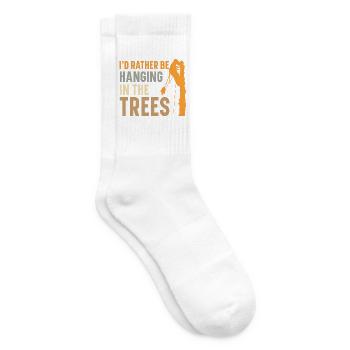 Ich hänge lieber in den Bäumen Baumpfleger - Tennissocken - Weiß - Rechts