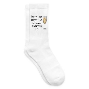 Sekt - He was my tea but I drink Champa - Tennissocken - Weiß - Rechts