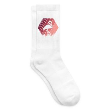 Flamingo - Tennissocken - Weiß - Rechts