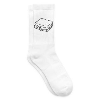 Käsetoast – Minimalistisches Foodie Design - Tennissocken - Weiß - Rechts