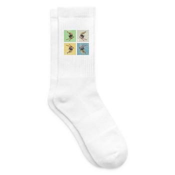 Skifahren Retro - Tennissocken - Weiß - Rechts