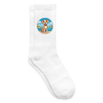 Mallorca Ratter Hund Rasse Cartoon Kawaii Clipart - Tennissocken - Weiß - Rechts