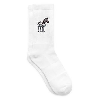 Zebra Niedliche Karikatur Kawaii Aquarell Tier Haustier - Tennissocken - Weiß - Rechts