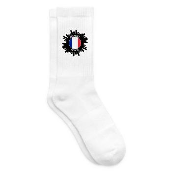 Grenoble Skyline Frankreich Flagge Reise Souvenir - Tennissocken - Weiß - Rechts