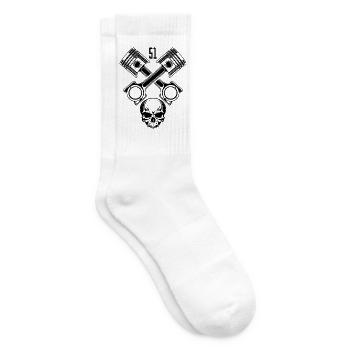 Moped Skull S51 Kolben Logo DDR - Tennissocken - Weiß - Rechts