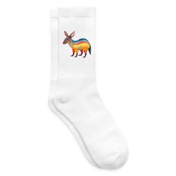 Erdferkel Buntes Aquarell Cartoon Kawaii Tier - Tennissocken - Weiß - Rechts