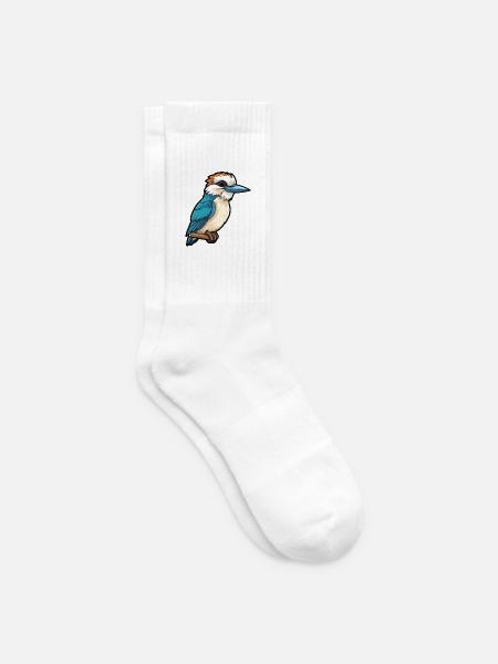 Kookaburra Cartoon Kawaii Aquarell Illustration - Tennissocken - Weiß