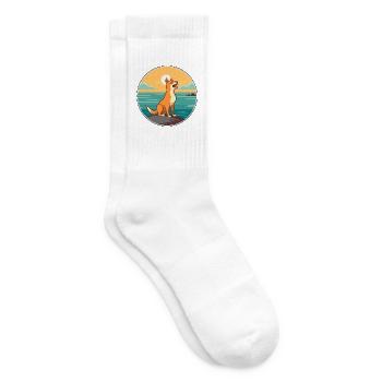 Neuguinea Singender Hund Rasse Cartoon Kawaii Hund - Tennissocken - Weiß - Rechts