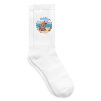 Schuppentier Aquarell Karikatur Kawaii Clipart Tier - Tennissocken - Weiß - Rechts