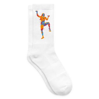 Bouldern Kletterer Bunt Damen Berge Klettern - Tennissocken - Weiß - Rechts