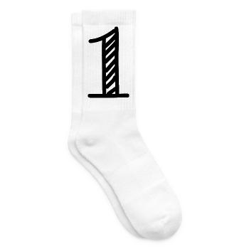 1. 1 JAHR. 1. JAHRESTAG. GEBURTSTAG 1 JAHR. - Tennissocken - Weiß - Rechts